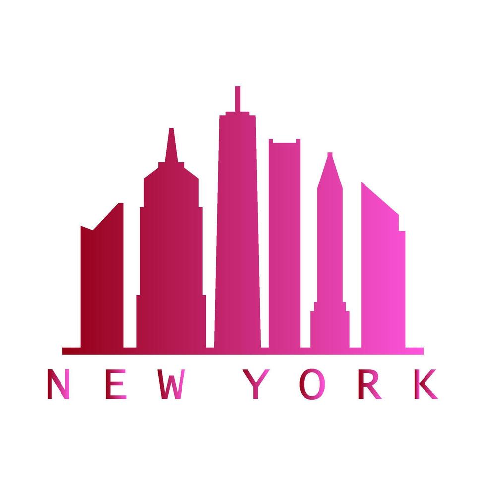 New york skyline on white background vector