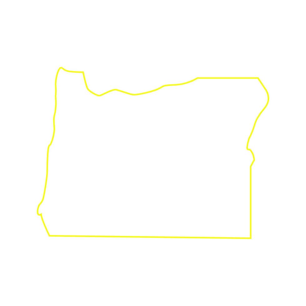 mapa de oregon sobre fondo blanco vector