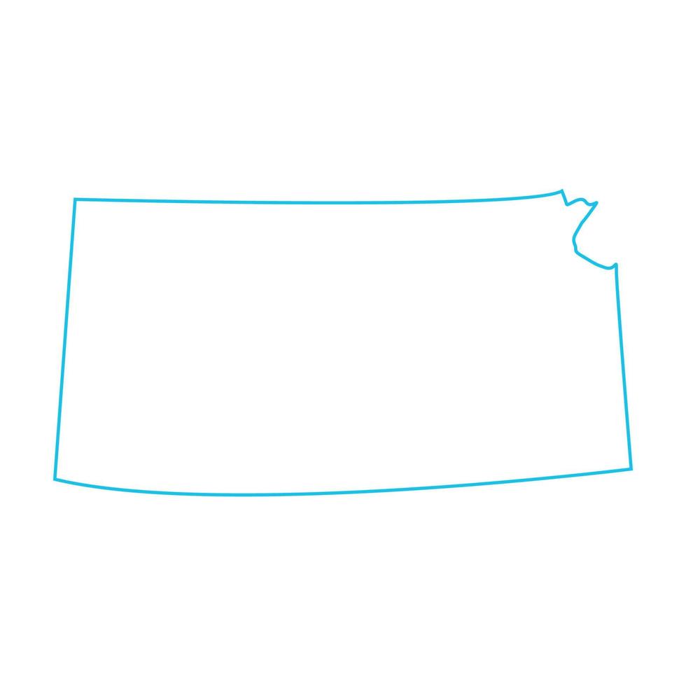 Mapa de Kansas sobre fondo blanco. vector