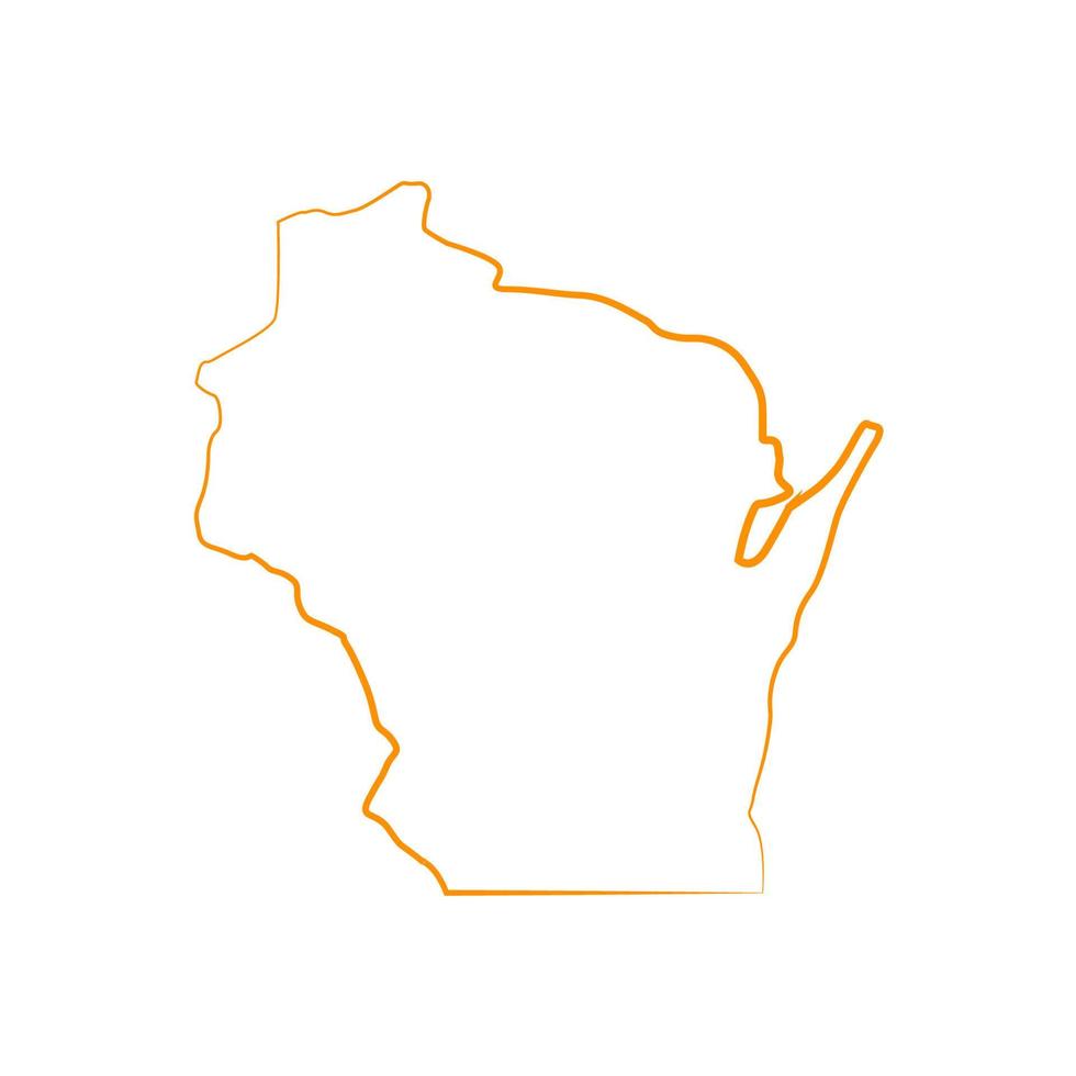 mapa de wisconsin sobre fondo blanco vector