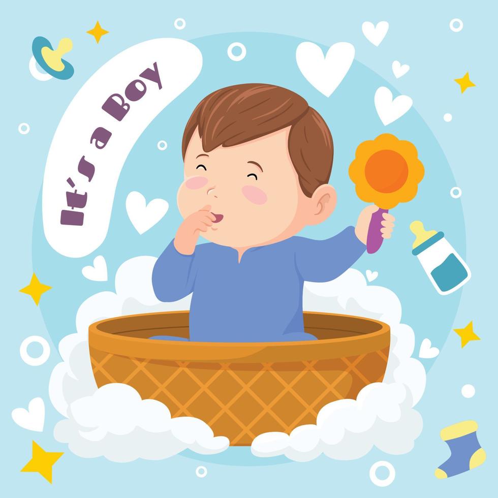 Bornday Baby Boy Concept vector