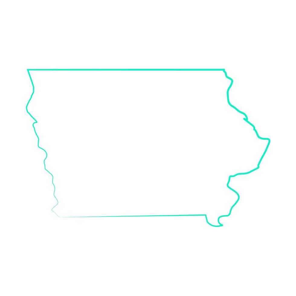 Mapa de iowa sobre fondo blanco. vector