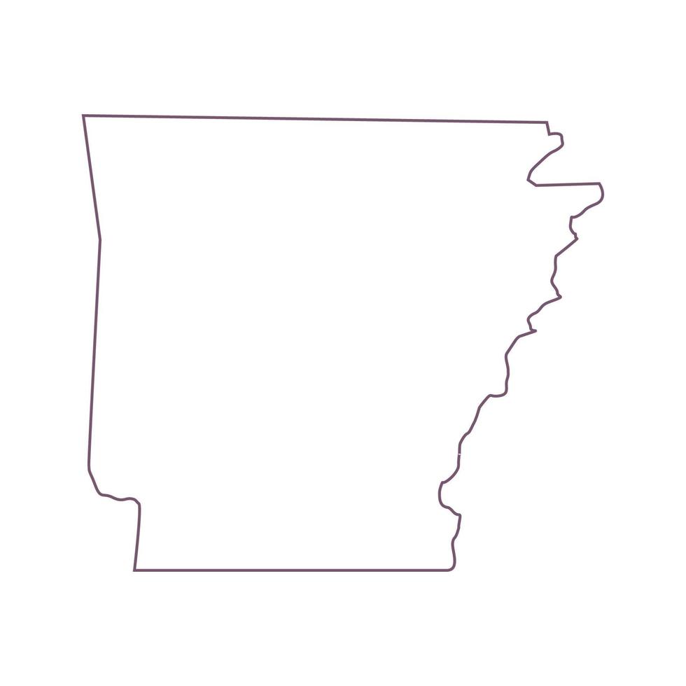 Mapa de Arkansas sobre fondo blanco. vector