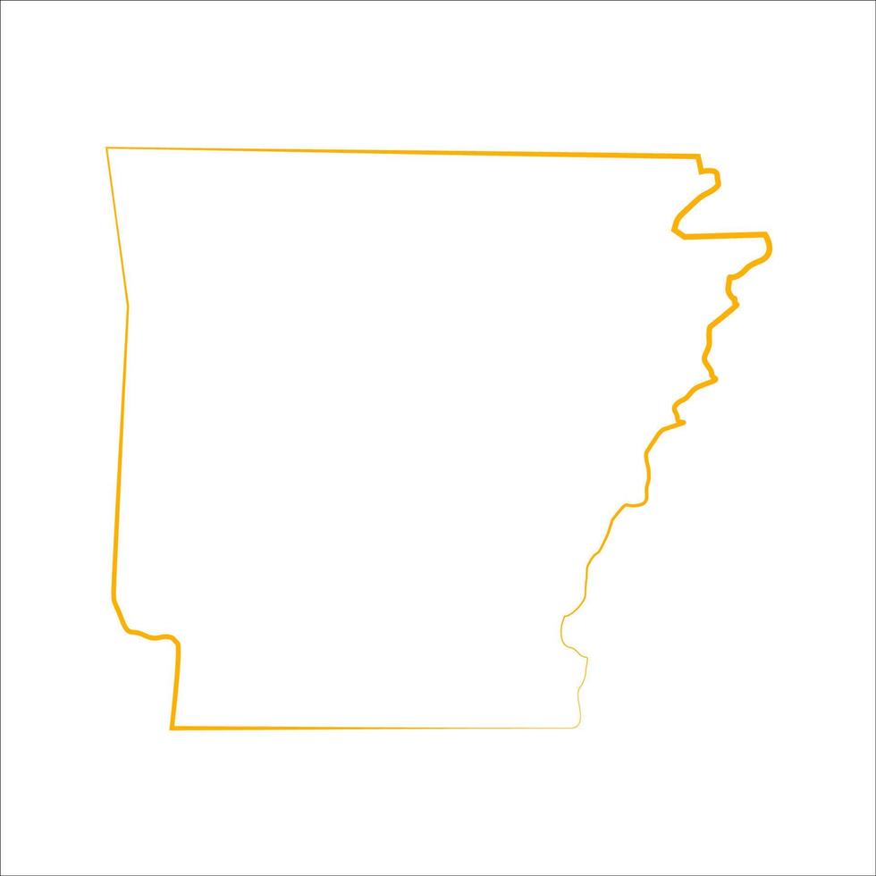 Mapa de Arkansas sobre fondo blanco. vector