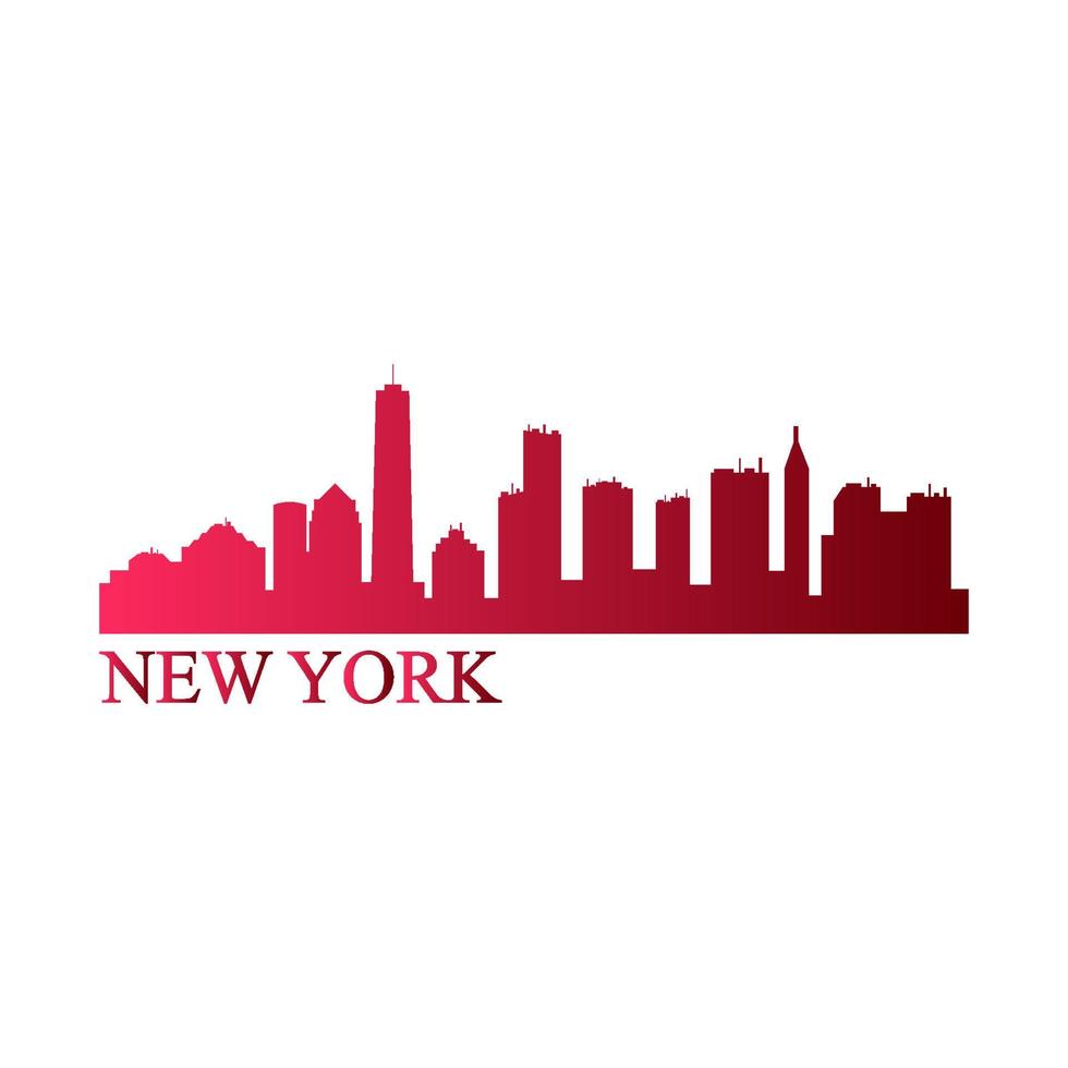 New york skyline on white background vector