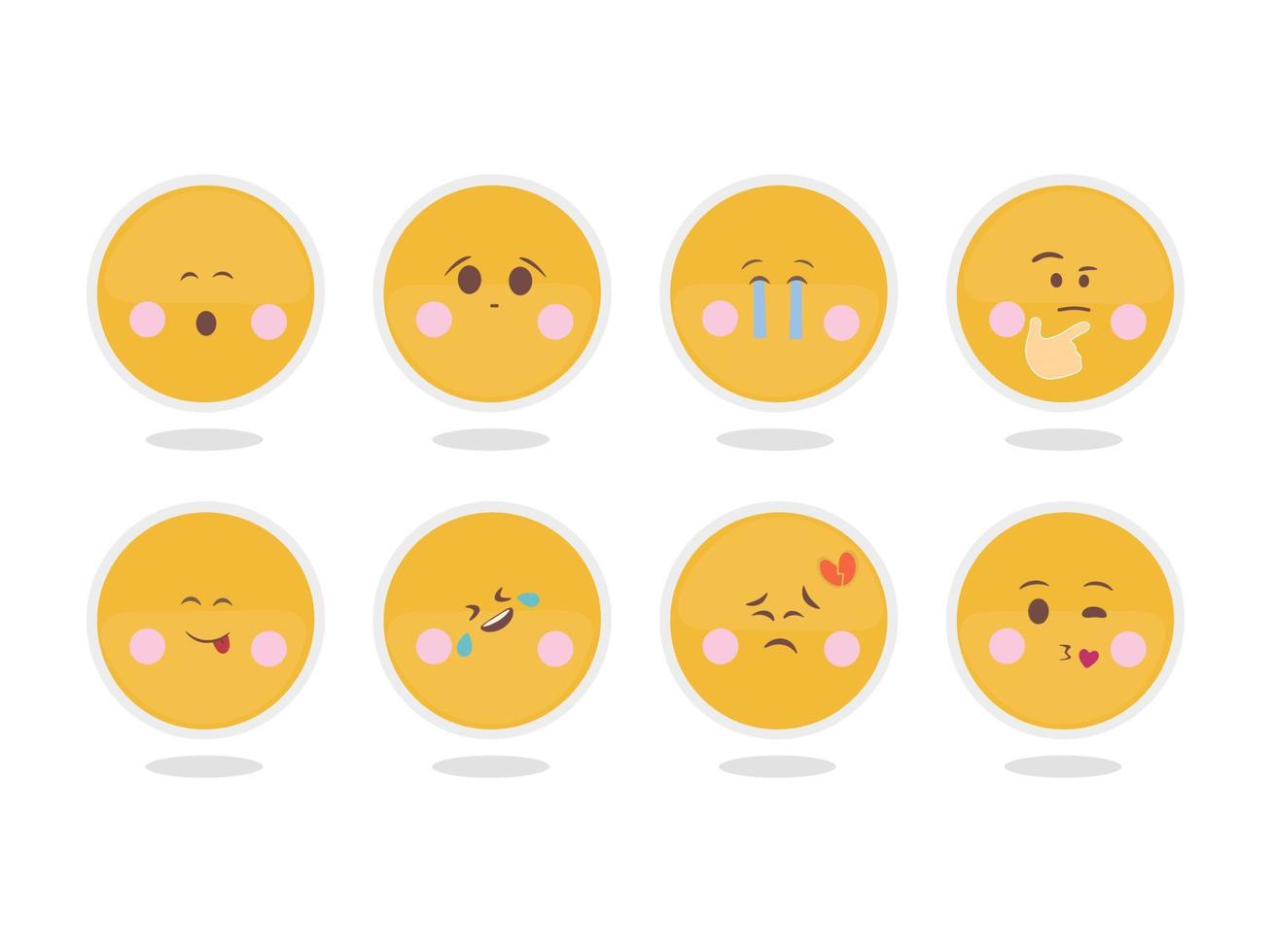 lindo conjunto de emojis vector