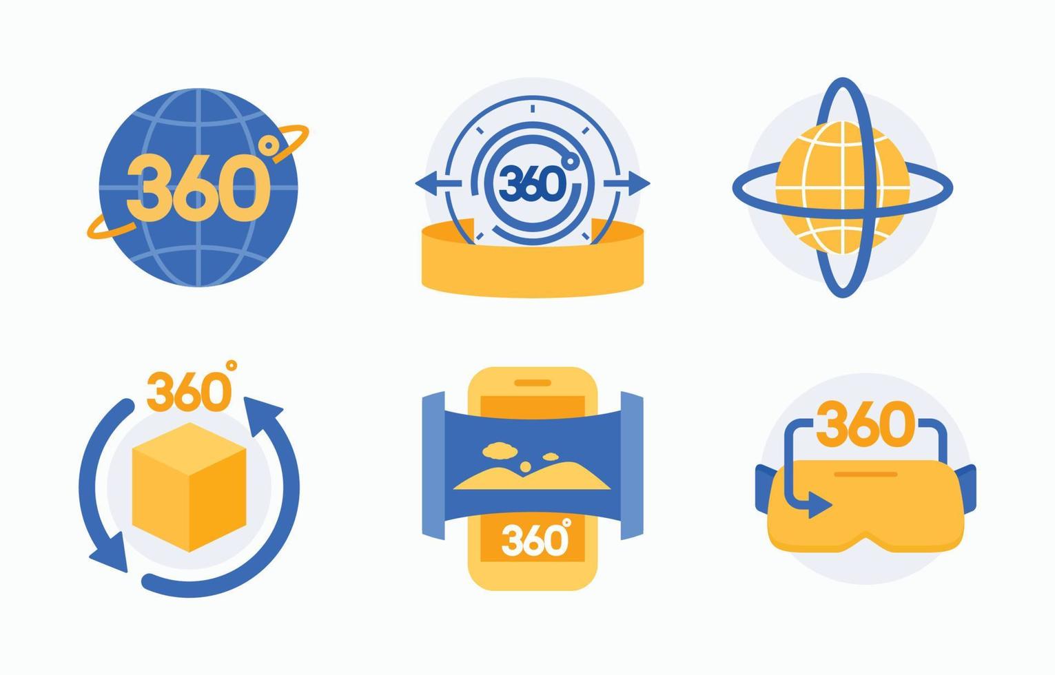 conjunto de iconos de tecnología 360 vector