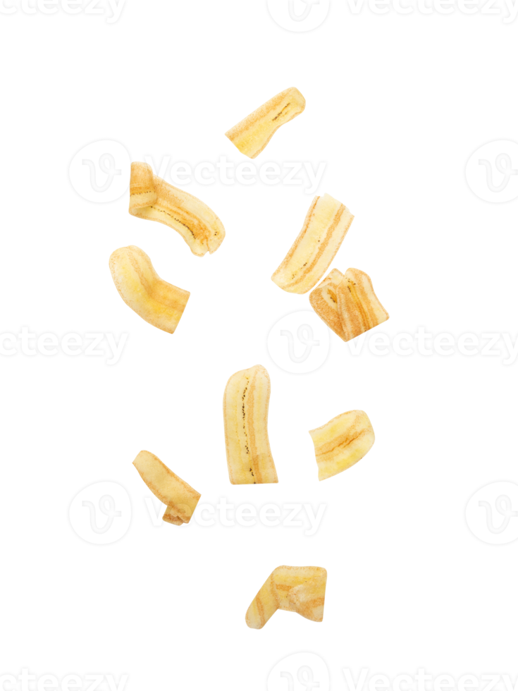 Falling banana chips cutout, Png file