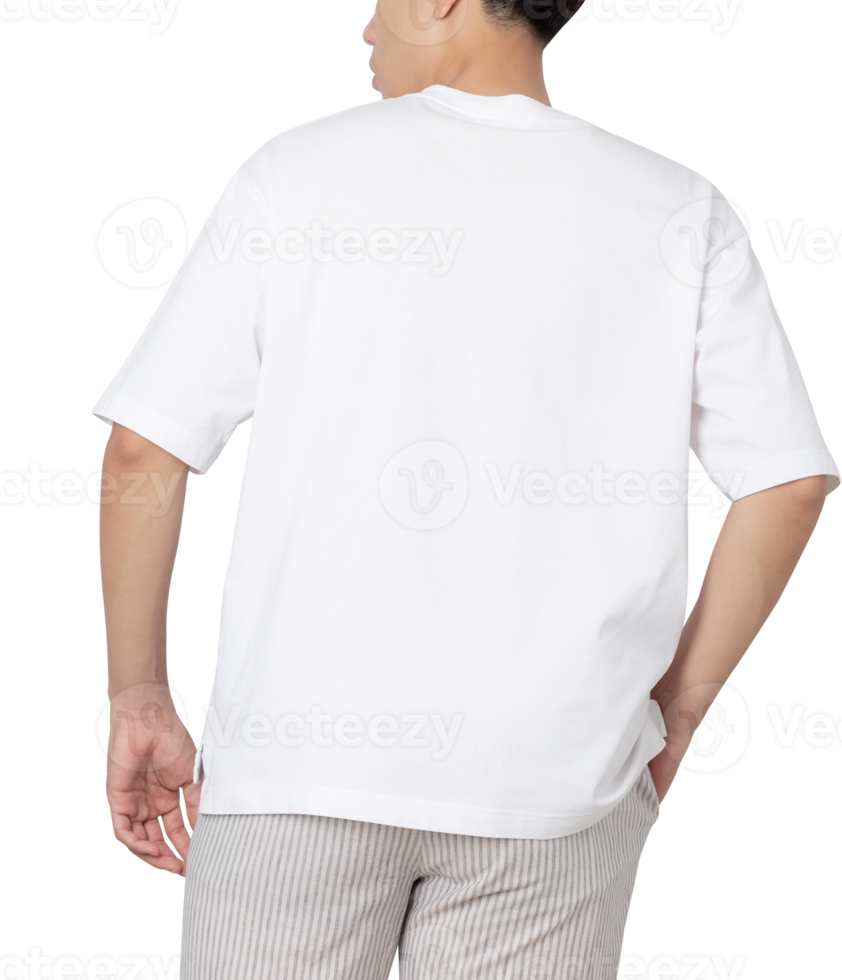 Young man in oversize T shirt mockup cutout, Png file