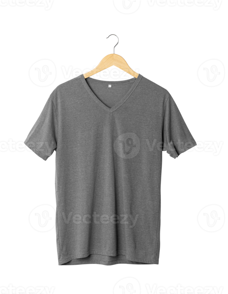 Gray T shirt mockup hanging, Png file