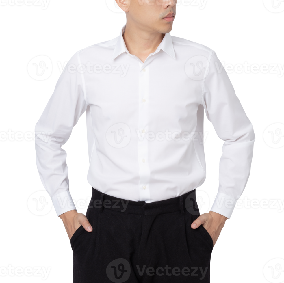 Young man in long sleeve shirt mockup cutout, Png file