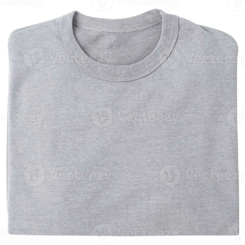 Grey folded oversize t-shirt mockup png