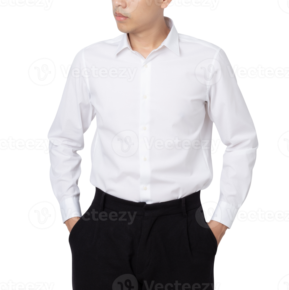 Young man in long sleeve shirt mockup cutout, Png file