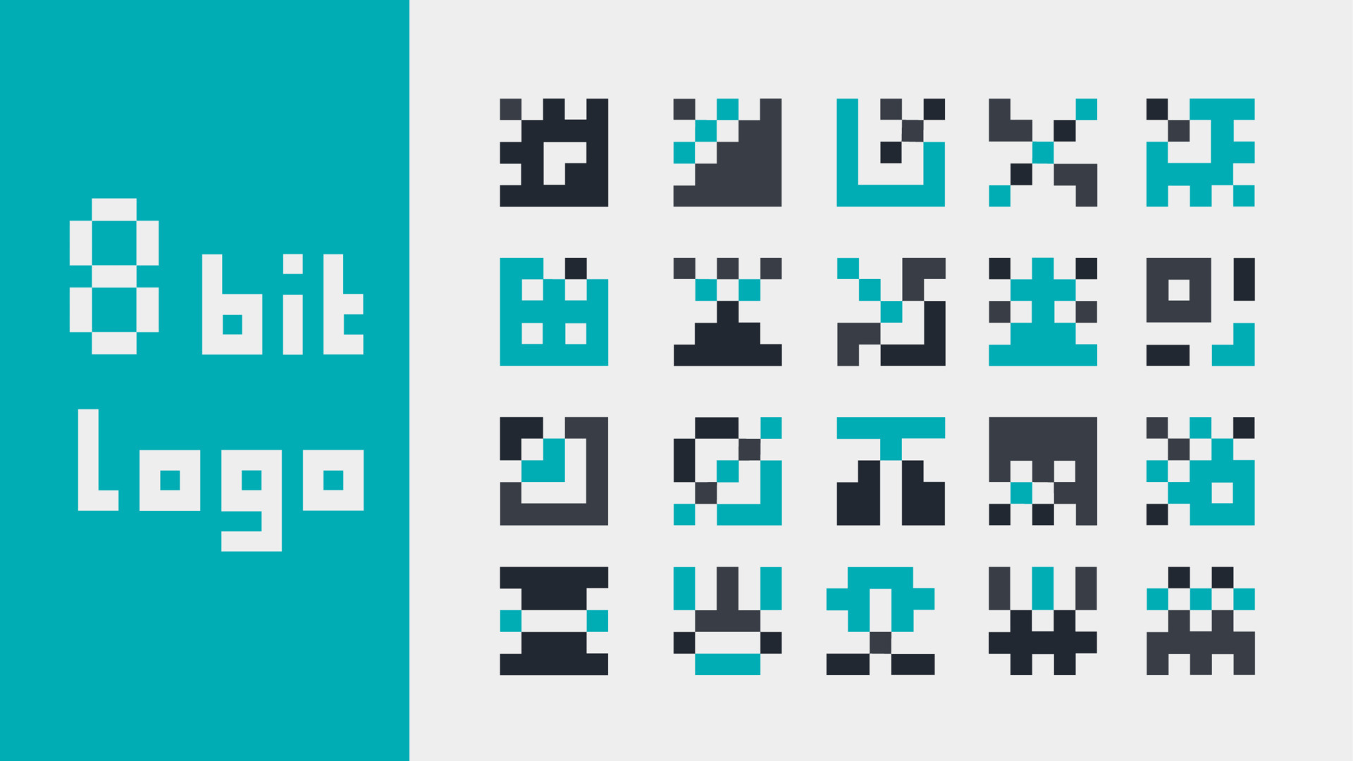 8 bit logo collection 8514595 Vector Art at Vecteezy