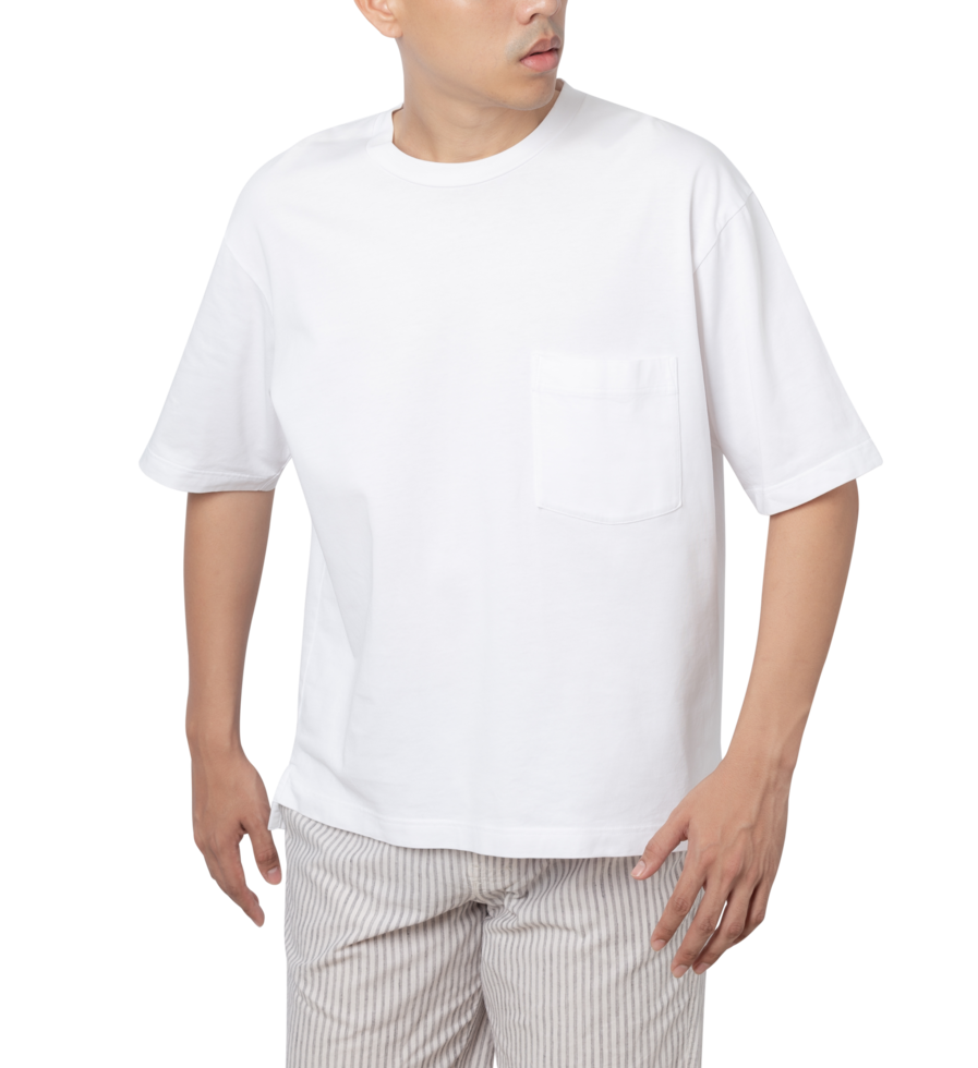 Young man in oversize T shirt mockup cutout, Png file