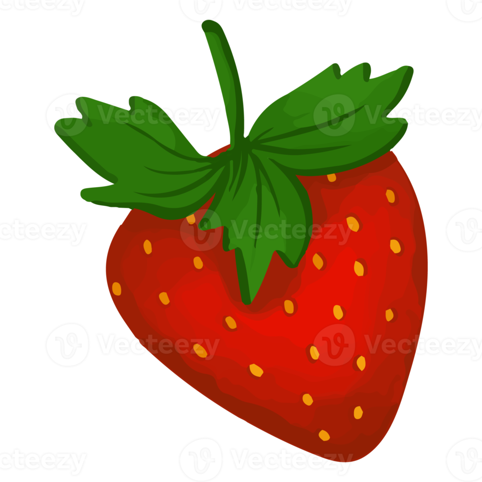 akvarell jordgubbe, handmålad frukt clipart png