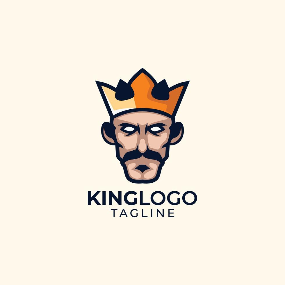 king head with crown logo vector