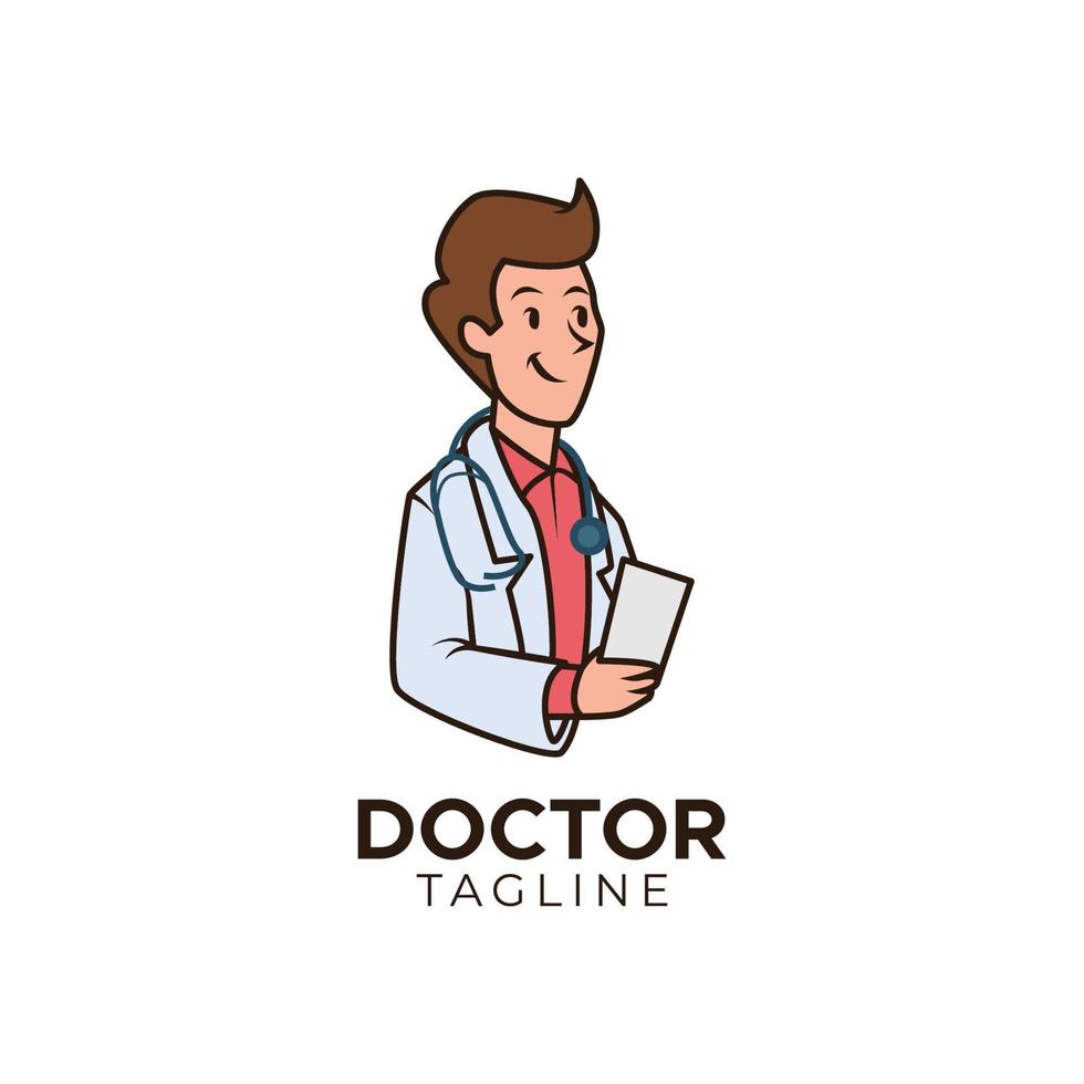 Simple doctor medical logo vector