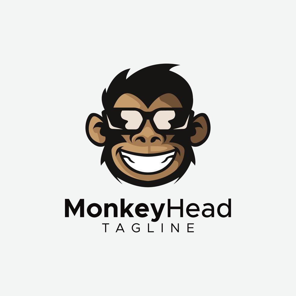 Monkey head logo design vector