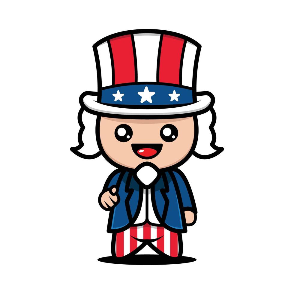 Cute mascot of fourth of july vector