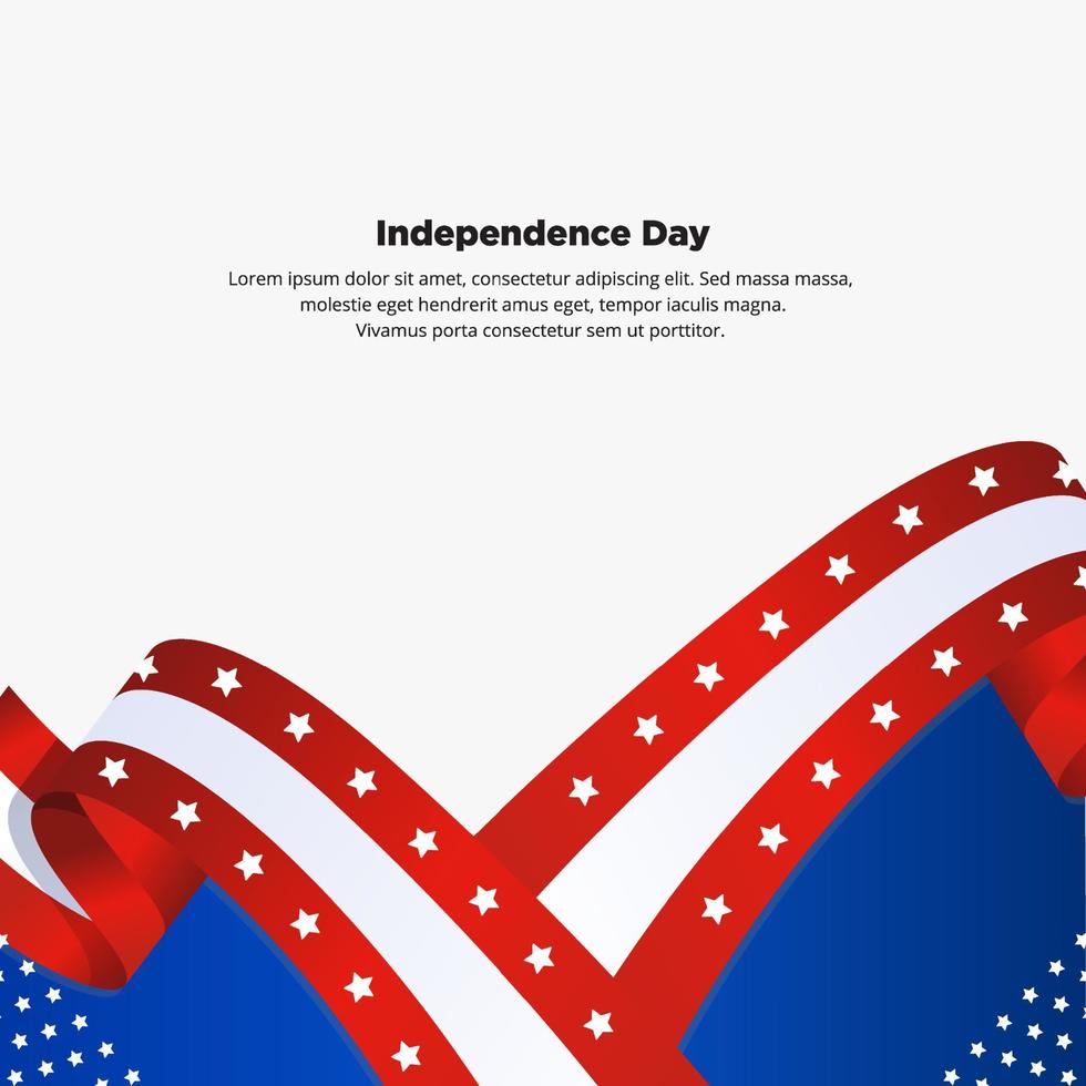 celebration of american independence day design with wavy flag and star vector