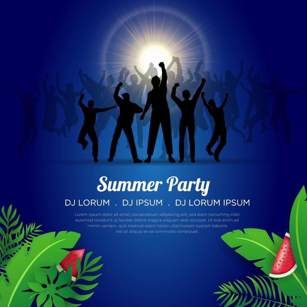 Fantastic and Incredible summer party design isolated on blue gradient vector. vector