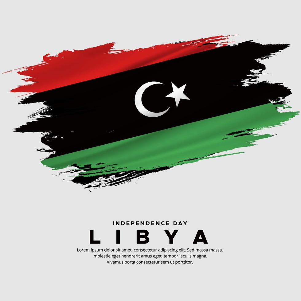 New design of Libya independence day vector. Libya flag with abstract brush vector