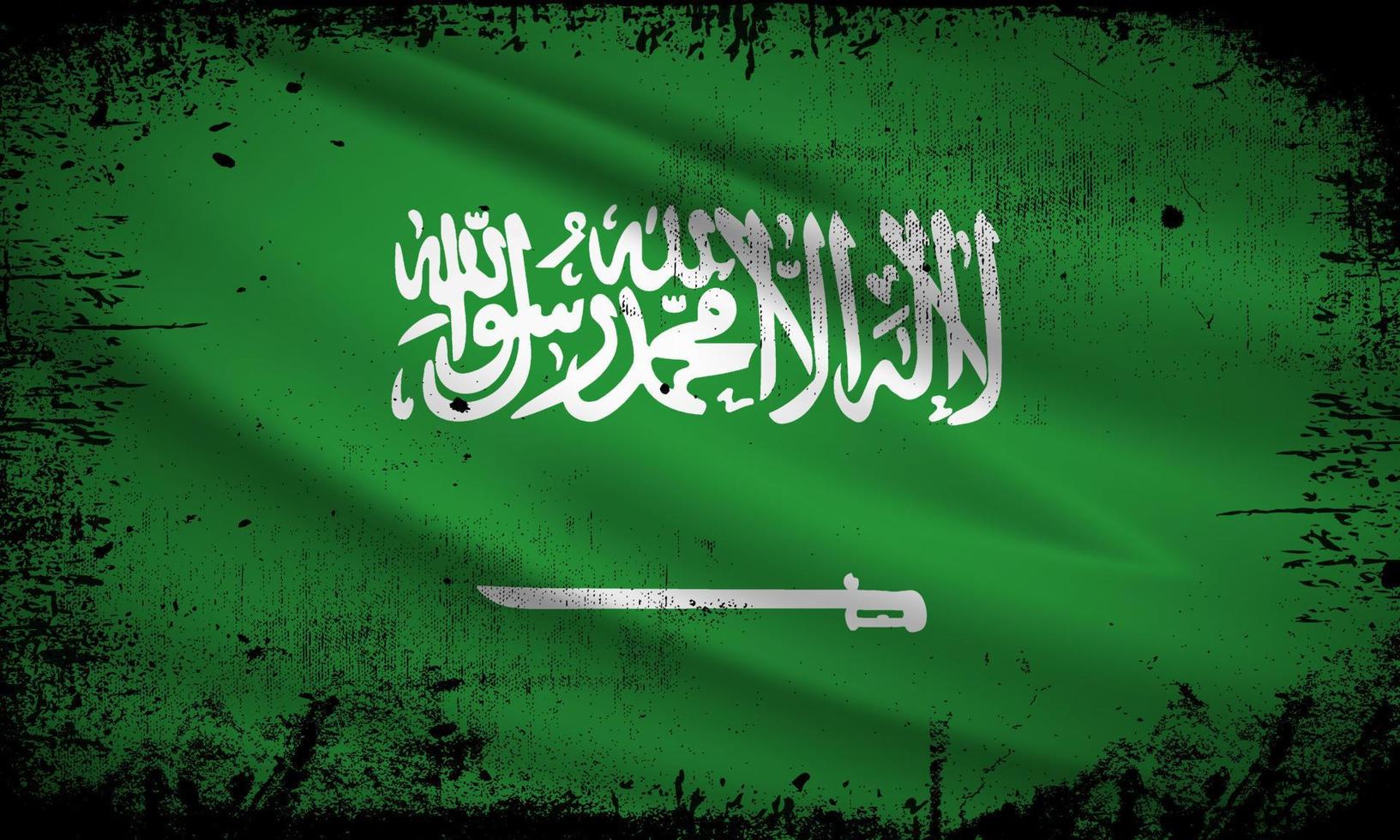 New Abstract Saudi Arabia flag background vector with grunge stroke style. Saudi Arabia Independence Day Vector Illustration.