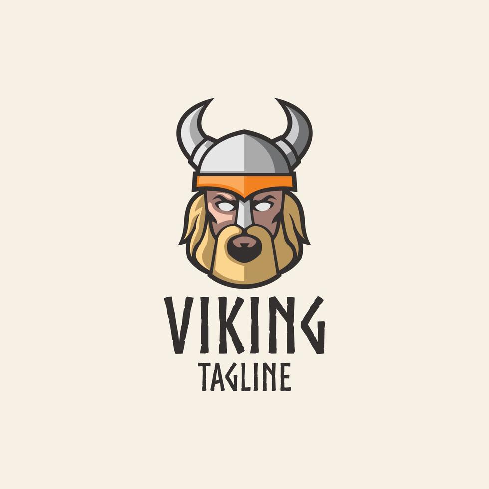 logotipo de la cabeza vikinga vector