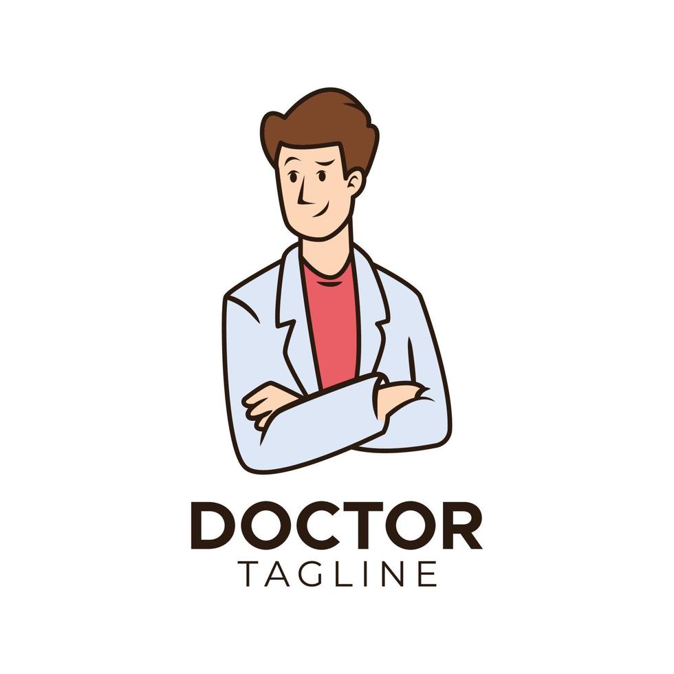 Simple doctor medical logo vector