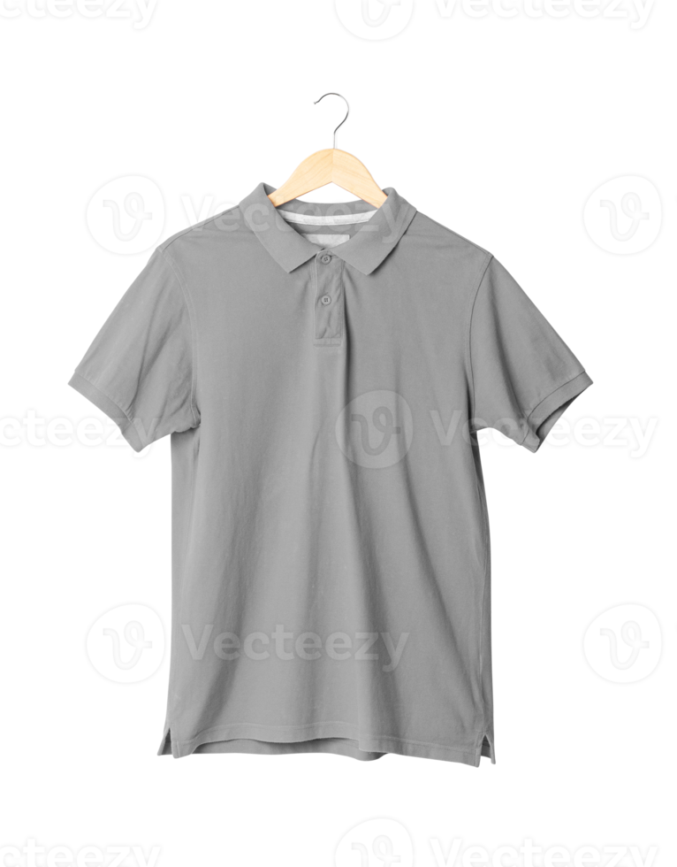 graues Poloshirt-Mockup hängend, png-Datei png