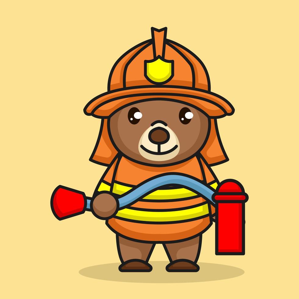 teddy bear firefighter vector