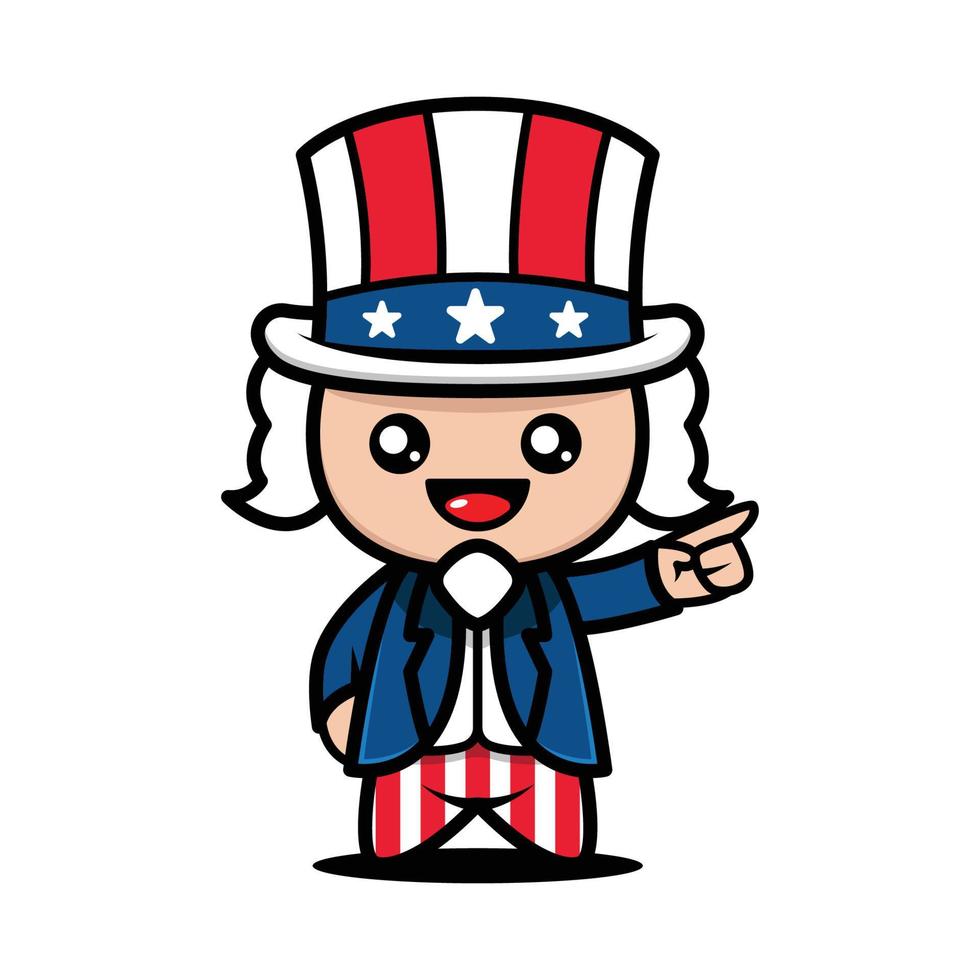 Cute mascot of fourth of july vector