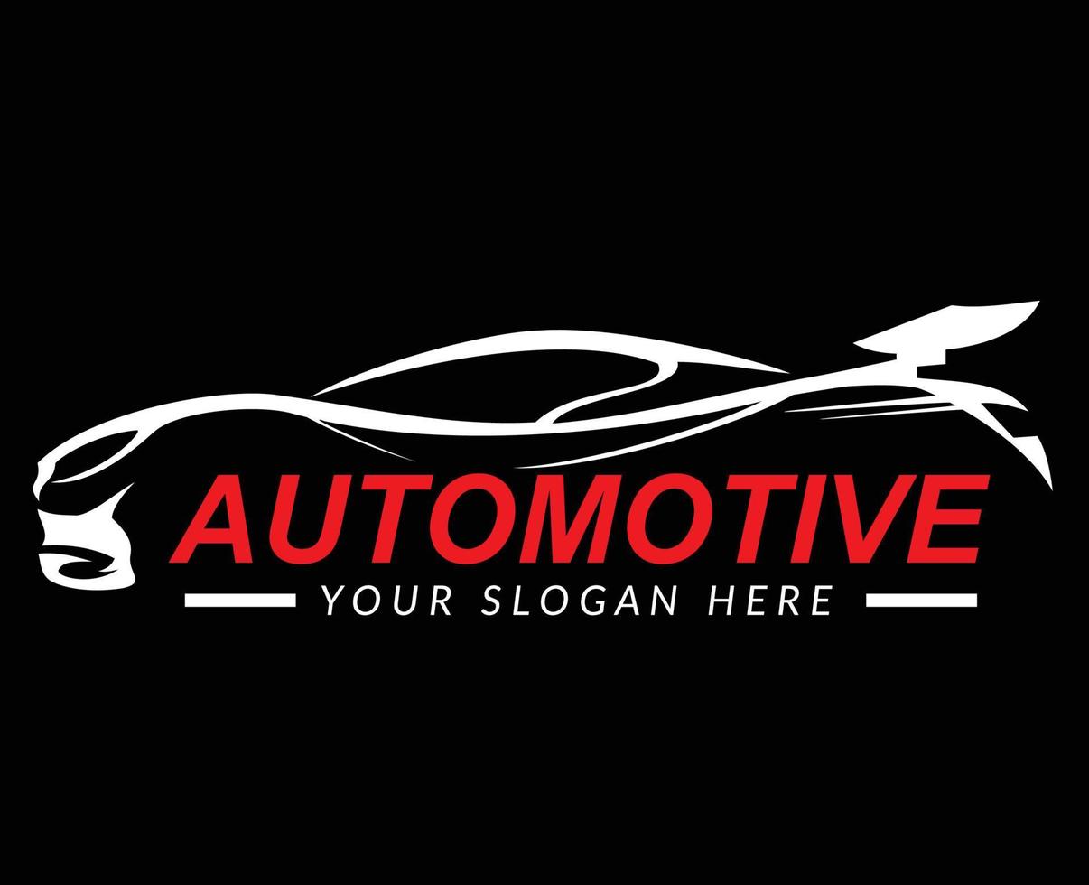 cool sports car logo silhouette vector