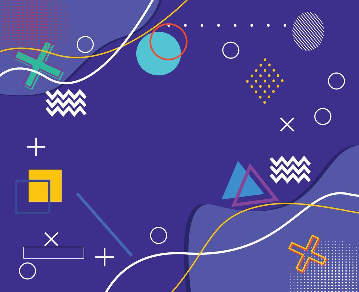 geometric memphis pattern abstract background vector