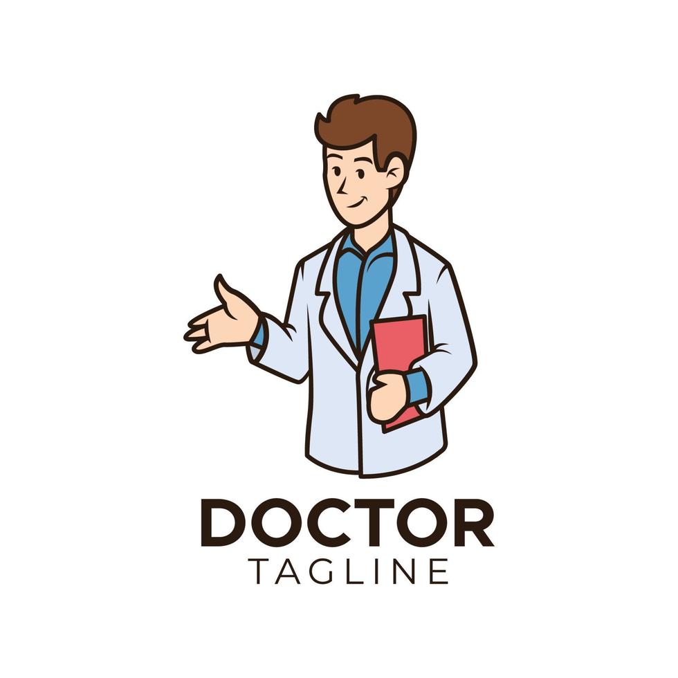 Simple doctor medical logo vector