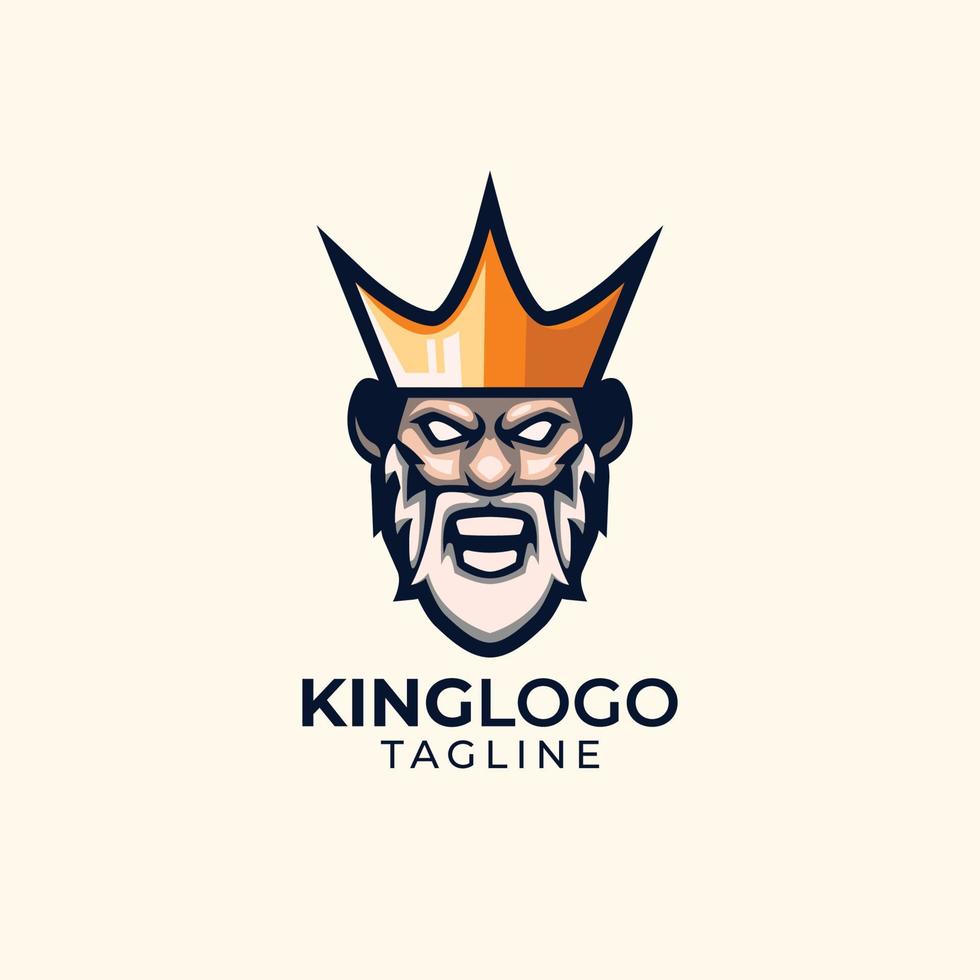 king head with crown logo vector