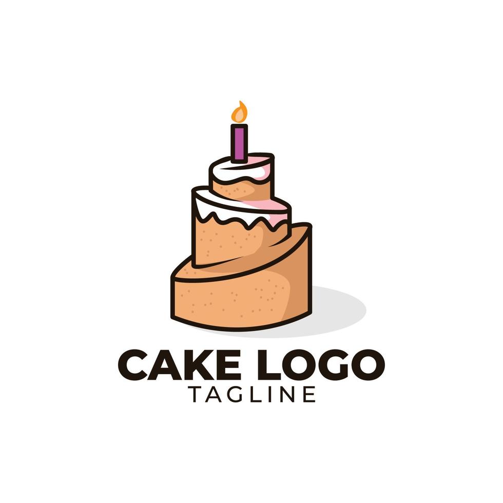 Cake dessert logo vector