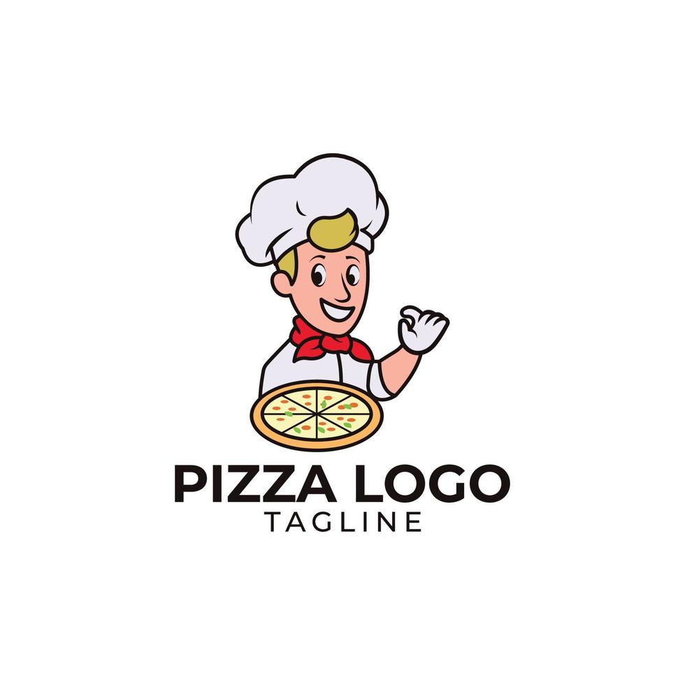 diseño de logotipo de pizza vector