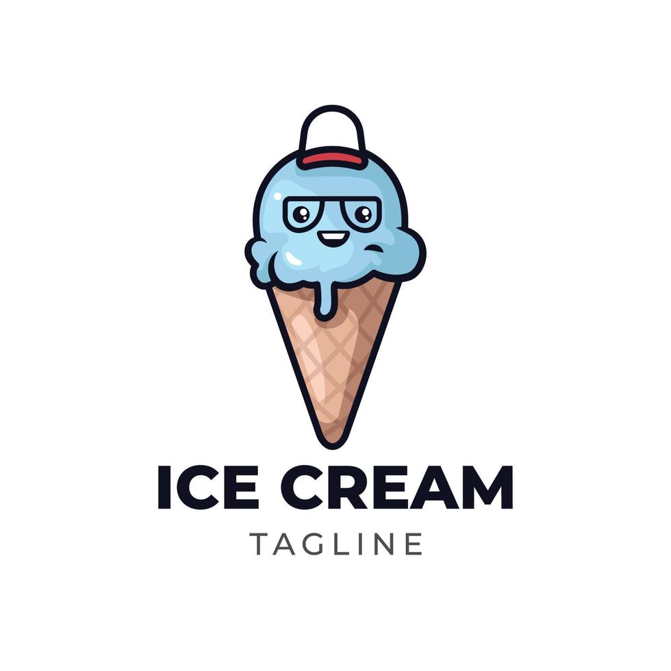 diseño lindo del logotipo del helado vector