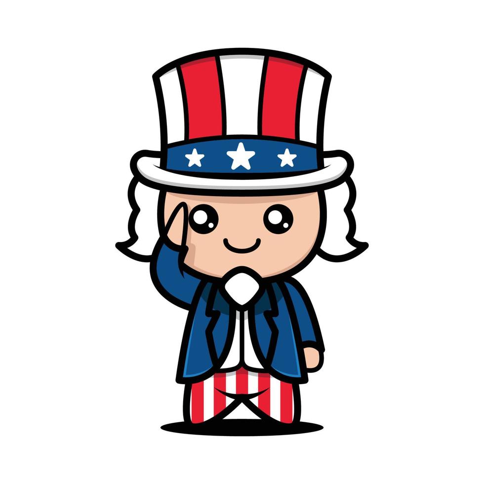 Cute mascot of fourth of july vector