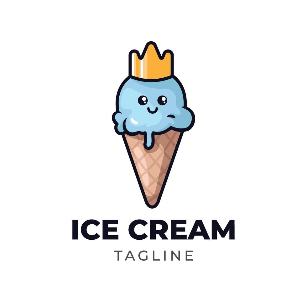 diseño lindo del logotipo del helado vector