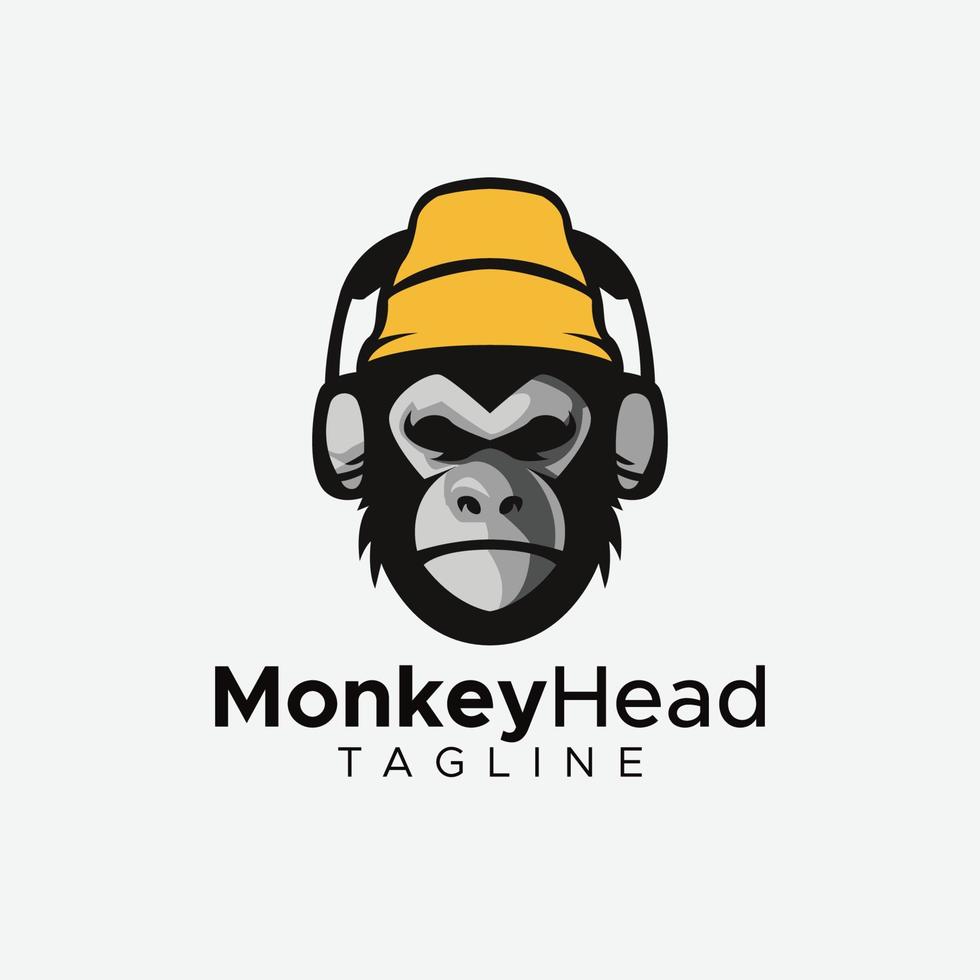 Monkey head logo design vector