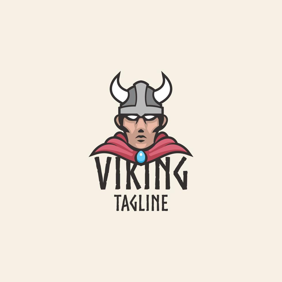 logotipo de la cabeza vikinga vector