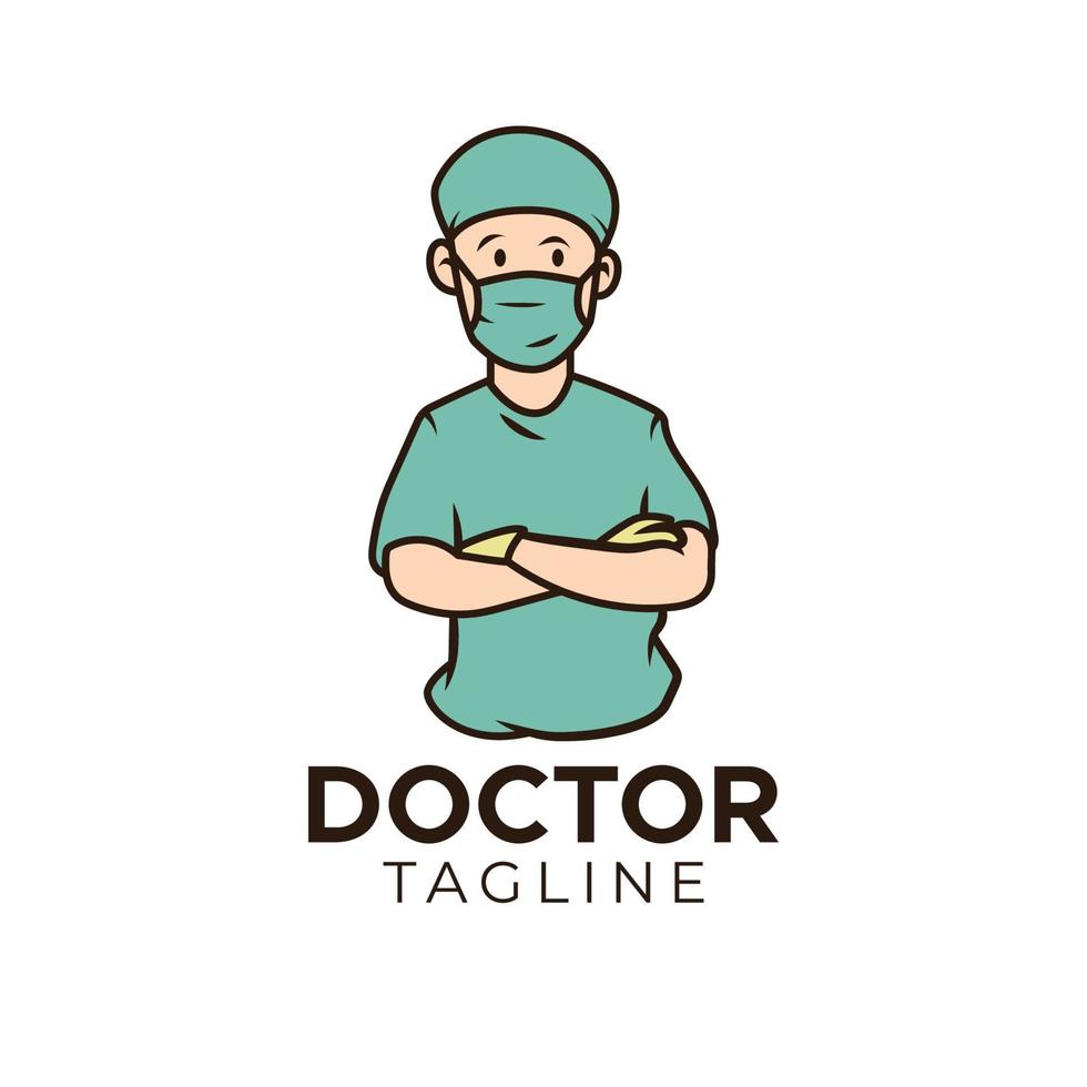 Simple doctor medical logo vector