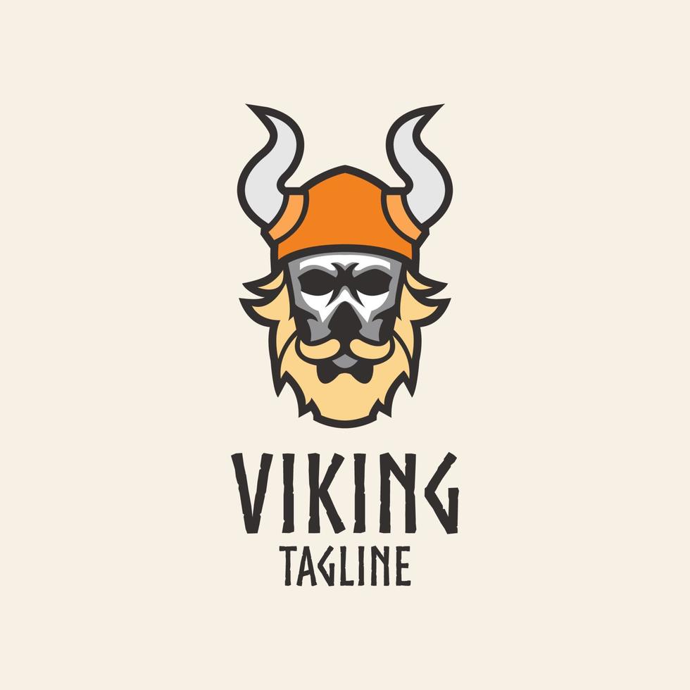 logotipo de la cabeza vikinga vector