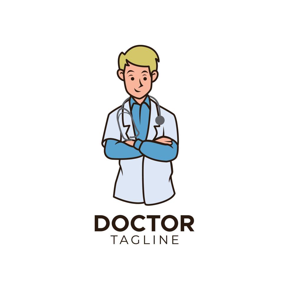 Simple doctor medical logo vector