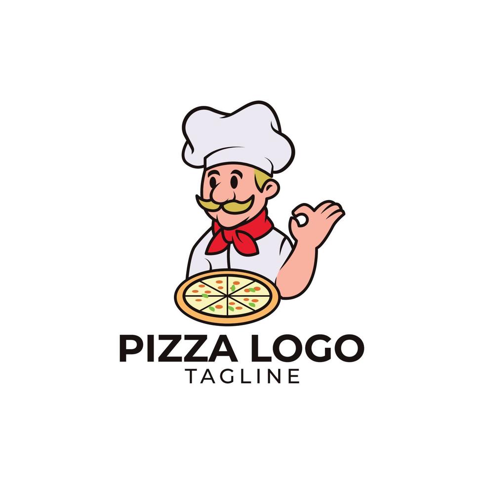 Pizza logo design vector