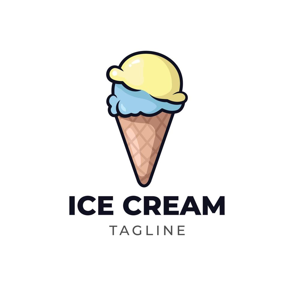 diseño lindo del logotipo del helado vector