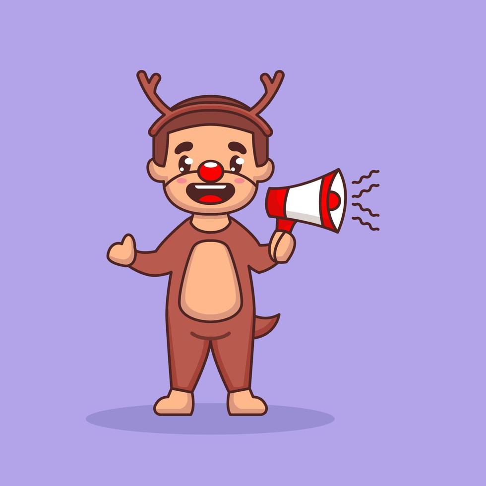 mascota navideña para niños vector